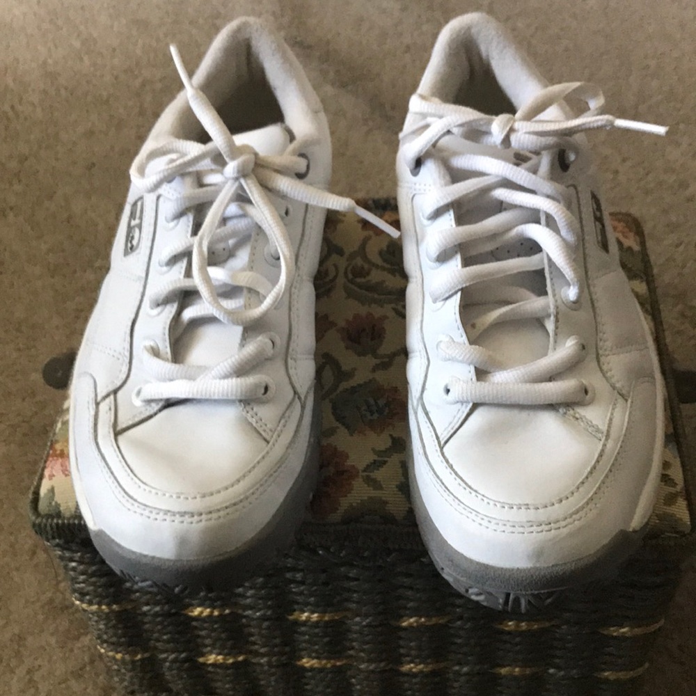 Fila leather white tennis shoes.